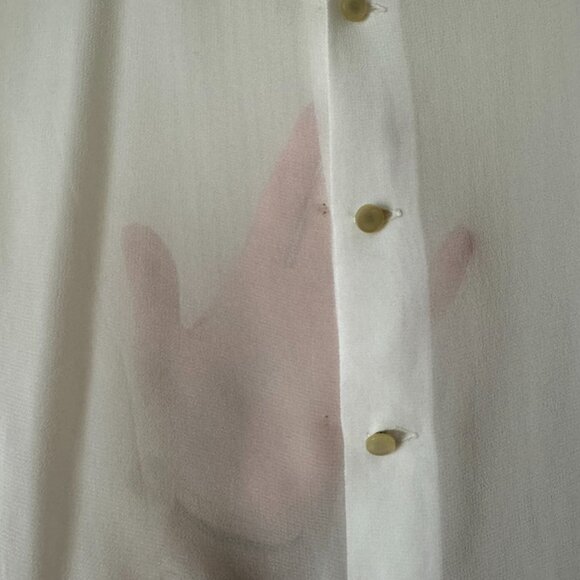 Vintage White Blouse with Rosettes - Picture 5 of 6